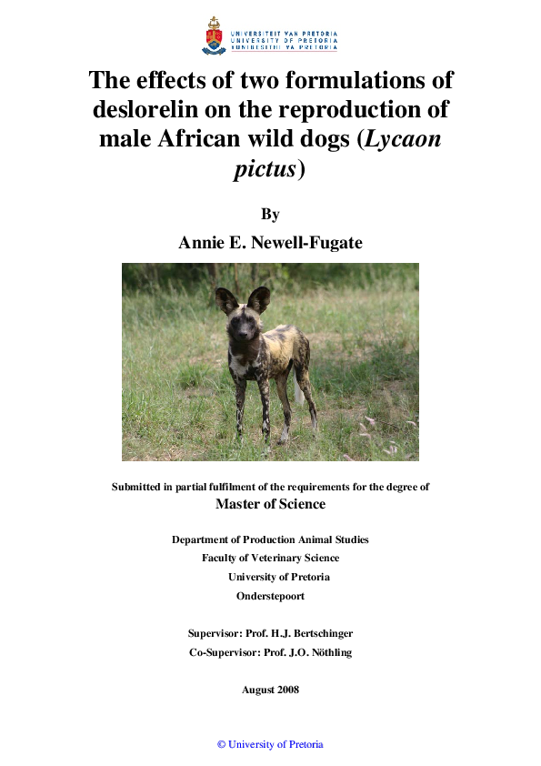 (PDF) The effects of two formulations of deslorelin on the reproduction ...