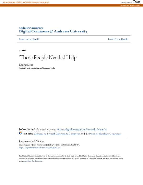 (PDF) Those People Needed Help