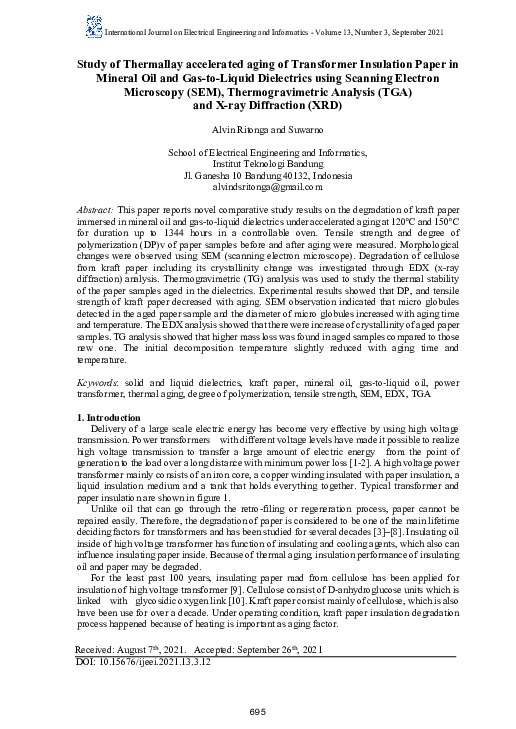 (PDF) Study of Thermallay accelerated aging of Transformer Insulation ...