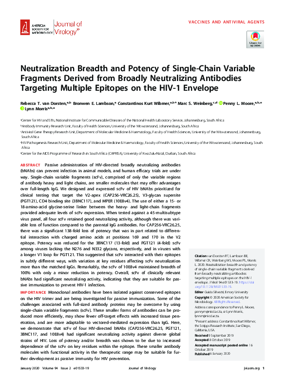 (PDF) F1000Prime recommendation of Neutralization breadth and potency ...