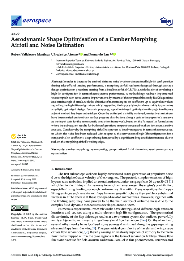(PDF) Aerodynamic Shape Optimisation of a Camber Morphing Airfoil and ...