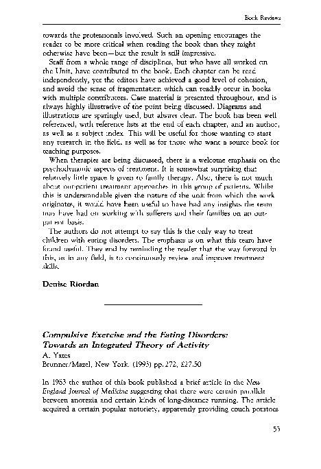 (PDF) Compulsive exercise and the eating disorders: Toward an ...