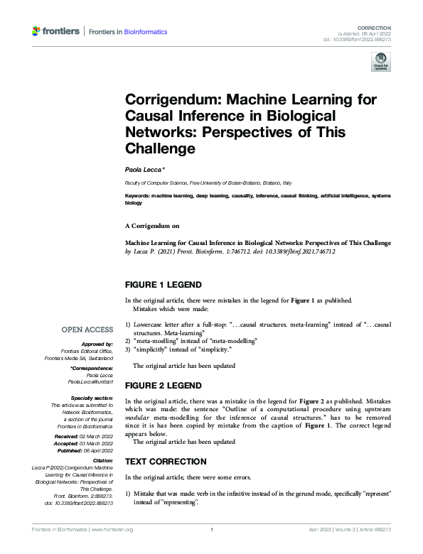 (PDF) Corrigendum: Machine Learning for Causal Inference in Biological ...