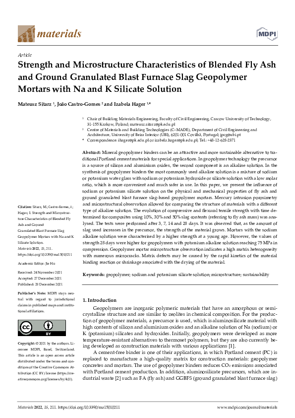 (PDF) Strength and Microstructure Characteristics of Blended Fly Ash ...