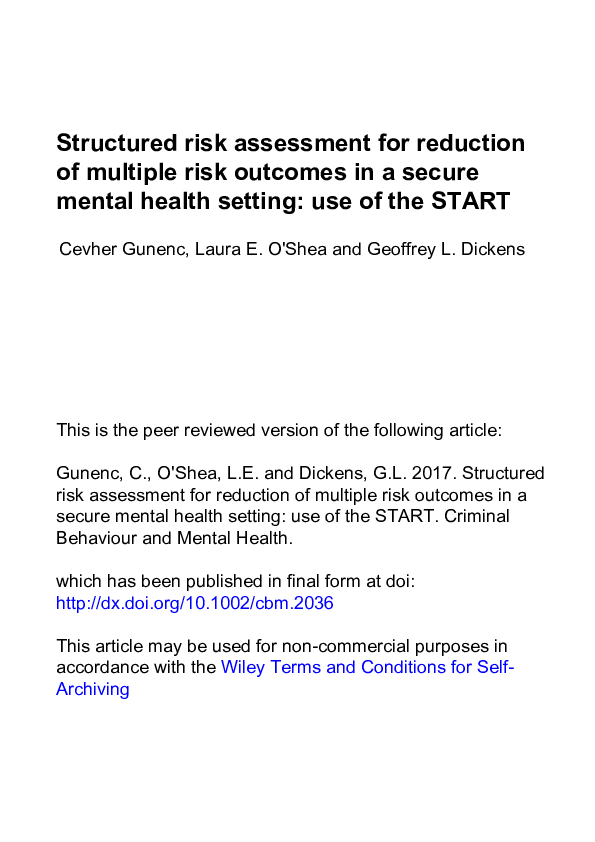 (PDF) Structured risk assessment for reduction of multiple risk ...