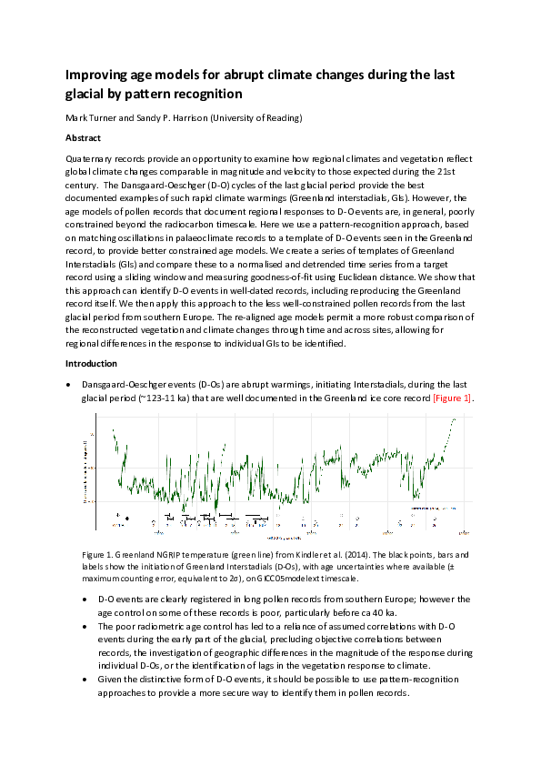 (PDF) Improving age models for abrupt climate changes during the last ...