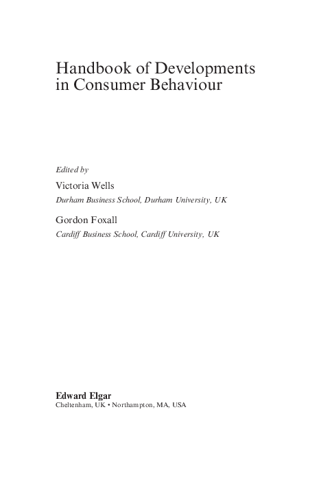 (PDF) Handbook of Developments in Consumer Behaviour