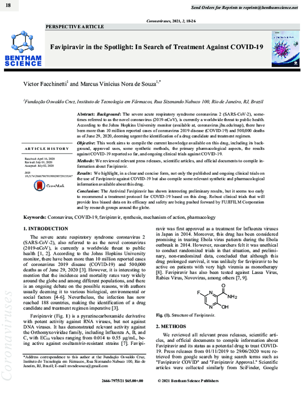 (PDF) Favipiravir in the Spotlight: In Search of Treatment Against COVID-19