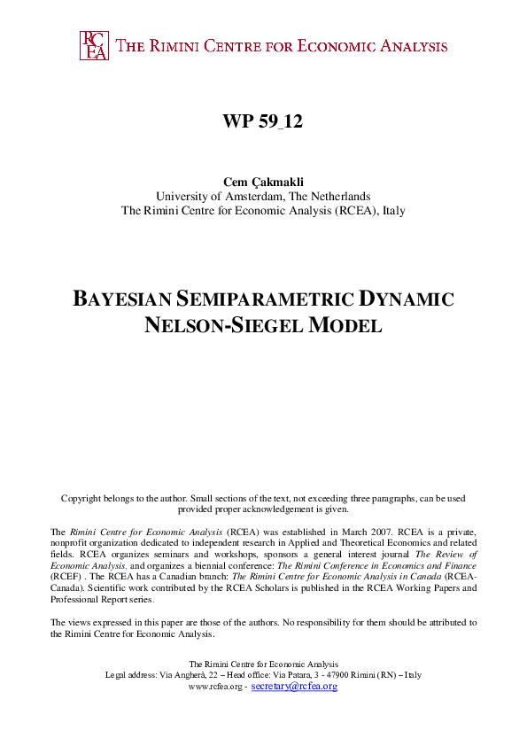 (PDF) Bayesian Semiparametric Dynamic Nelson-Siegel Model