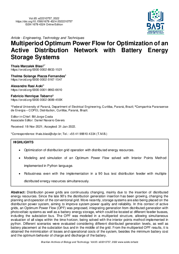 (PDF) Multiperiod Optimum Power Flow for Optimization of an Active ...