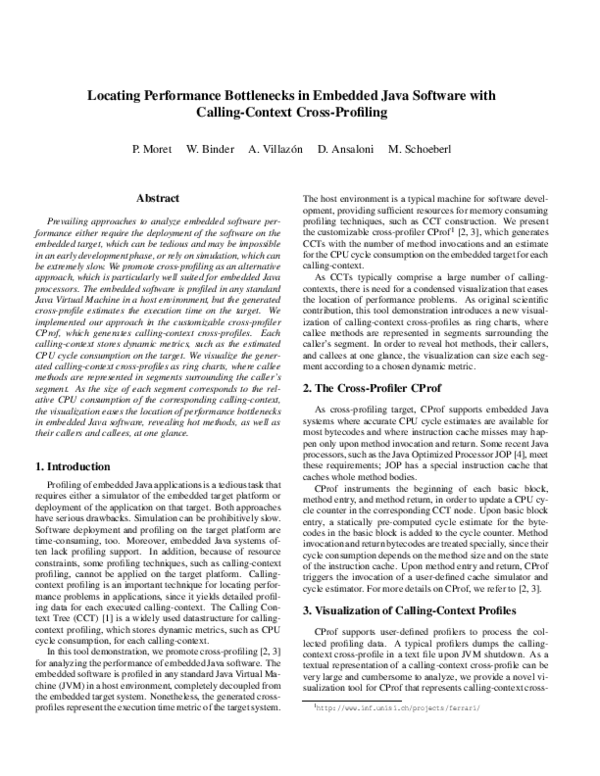 (PDF) Locating Performance Bottlenecks in Embedded Java Software with ...