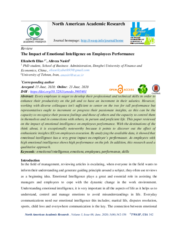 (PDF) The Impact of Emotional Intelligence on Employees Performance