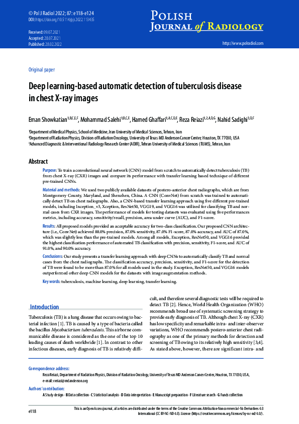 (PDF) Deep learning-based automatic detection of tuberculosis disease ...
