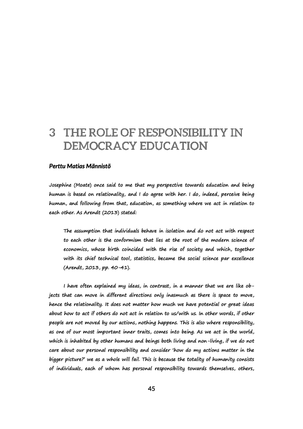(PDF) The Role of Responsibility in Democracy Education
