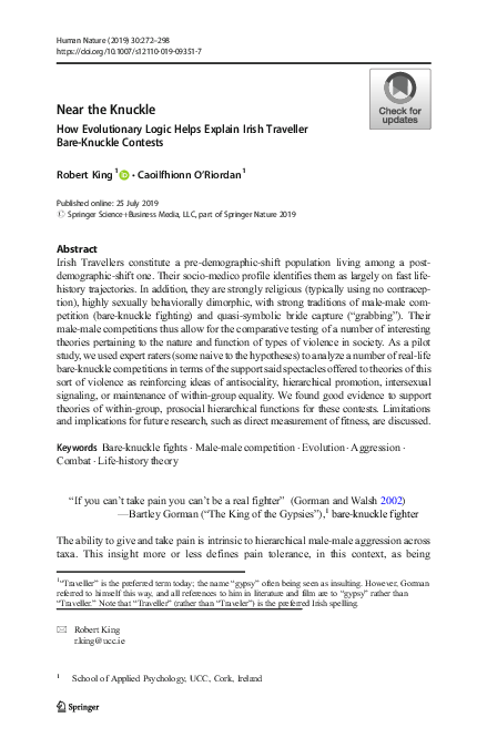 (PDF) Near the Knuckle How Evolutionary Logic Helps Explain Irish
