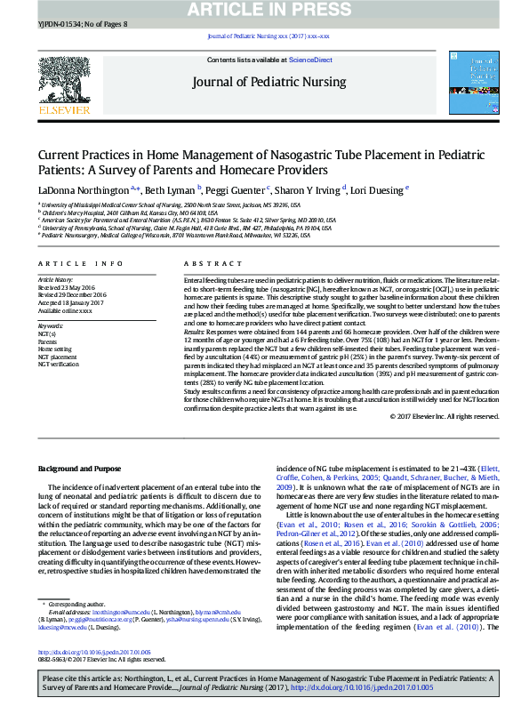 Photo inspiration: Picture Idea: Pdf Current Practices In Home Management Of Nasogastric Tube