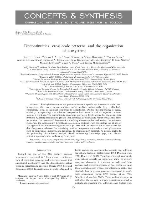 (PDF) Discontinuities, cross-scale patterns, and the organization of ...