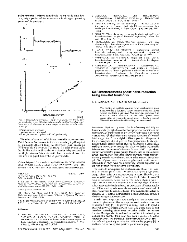 (PDF) SAR interferometric phase noise reduction using wavelet transform ...