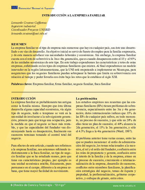 (PDF) Introducción a la empresa familiar