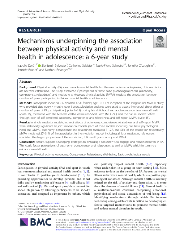 (PDF) Mechanisms underpinning the association between physical activity ...