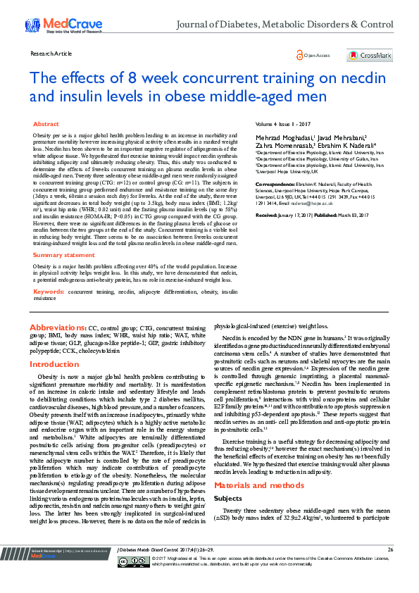 (PDF) The Effects of 8-Week Concurrent Training on Necdin and Insulin ...