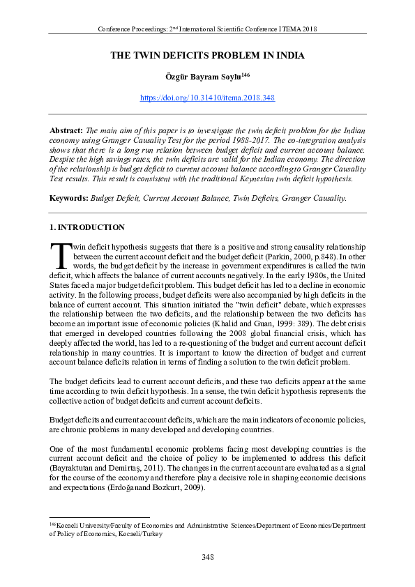 (PDF) The Twin Deficits Problem in Sri Lanka