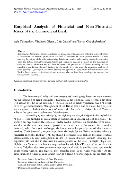 (PDF) Empirical Analysis of Financial and Non-Financial Risks of the ...