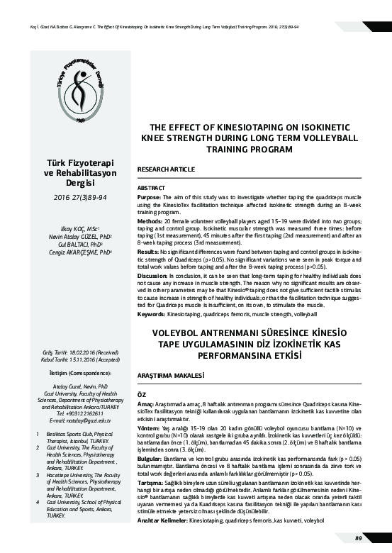 (PDF) The Effect of Kinesiotaping on Isokinetic Knee Strength During ...