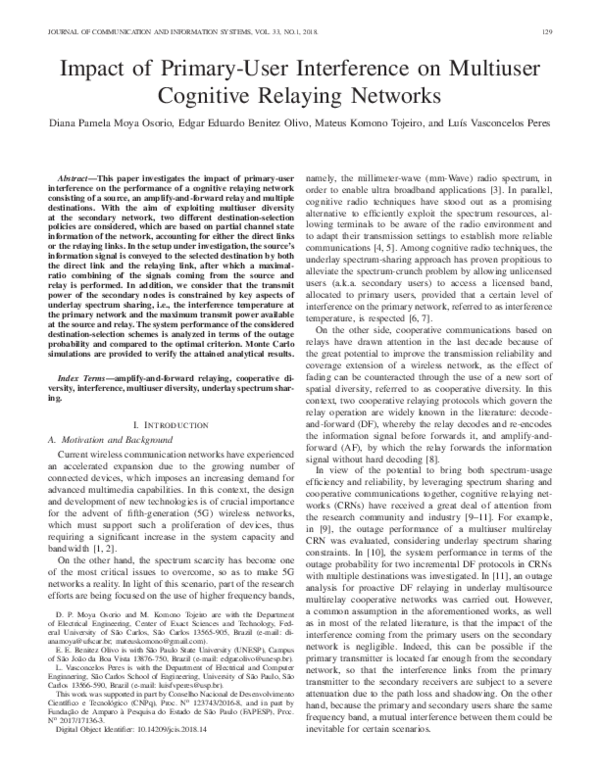 (PDF) Impact of Primary-User Interference on Multiuser Cognitive ...