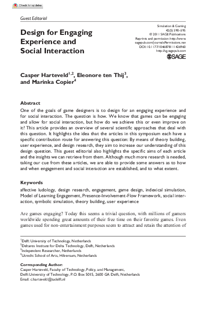 (PDF) Design for Engaging Experience and Social Interaction