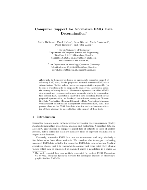 (PDF) Computer Support for Normative EMG Data Determination