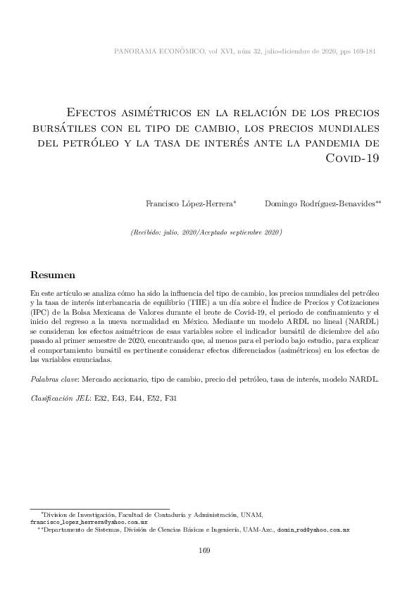 (PDF) Efectos asimétricos en la relación de los precios bursátiles con ...