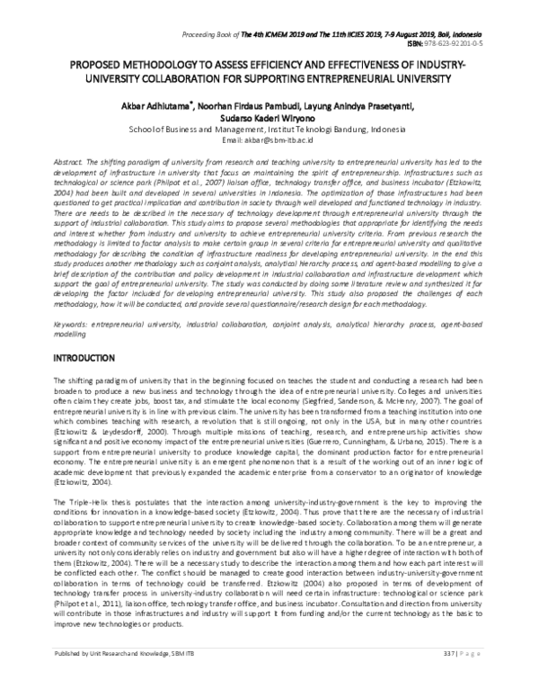 (PDF) Proposed Methodology to Assess Efficiency and Effectiveness of ...
