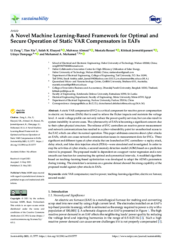 (PDF) A Novel Machine Learning-Based Framework for Optimal and Secure ...