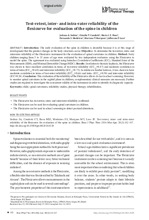 (PDF) Test-retest, inter- and intra-rater reliability of the flexicurve ...