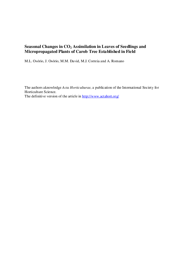 (PDF) Seasonal Changes in CO2 Assimilation in Leaves of Seedlings and ...