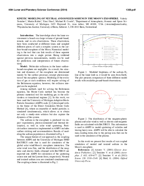 (PDF) Kinetic Modeling of Neutral and Ionized Sodium in the Moon's ...