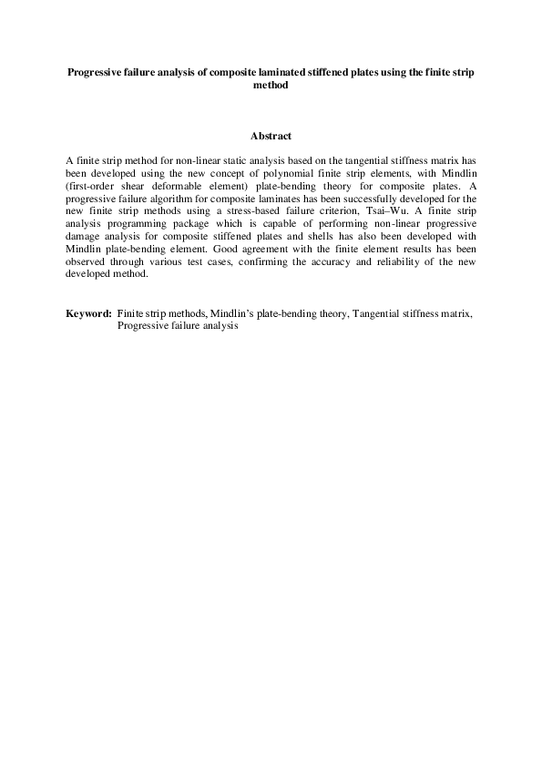 (PDF) Progressive failure analysis of composite laminated stiffened ...