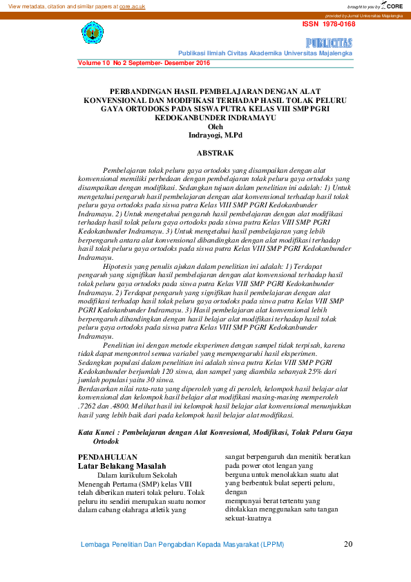 (PDF) Perbandingan Hasil Pembelajaran Dengan Alat Konvensional Dan