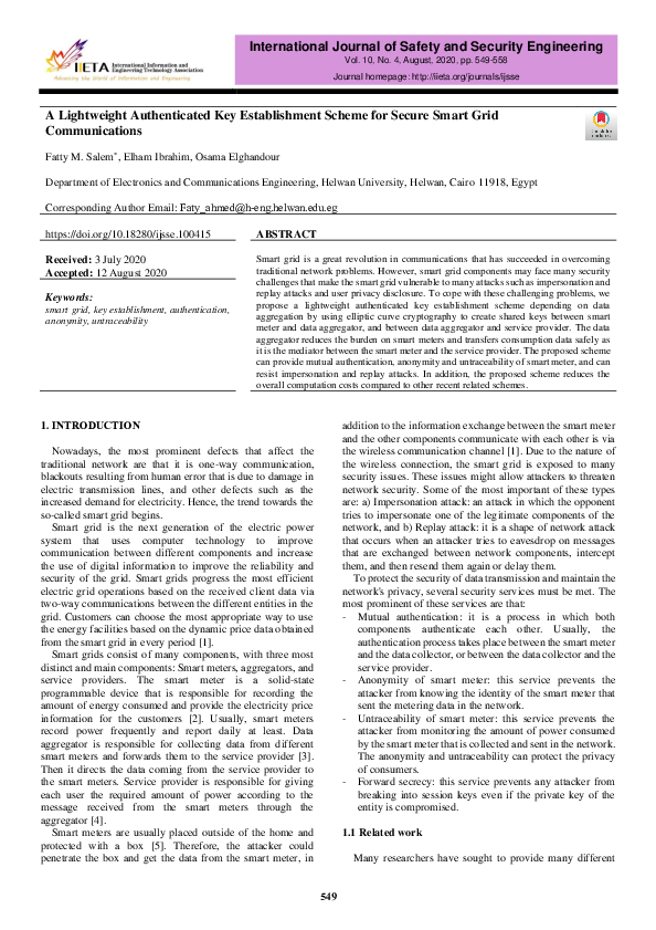 (PDF) A Lightweight Authenticated Key Establishment Scheme for Secure ...
