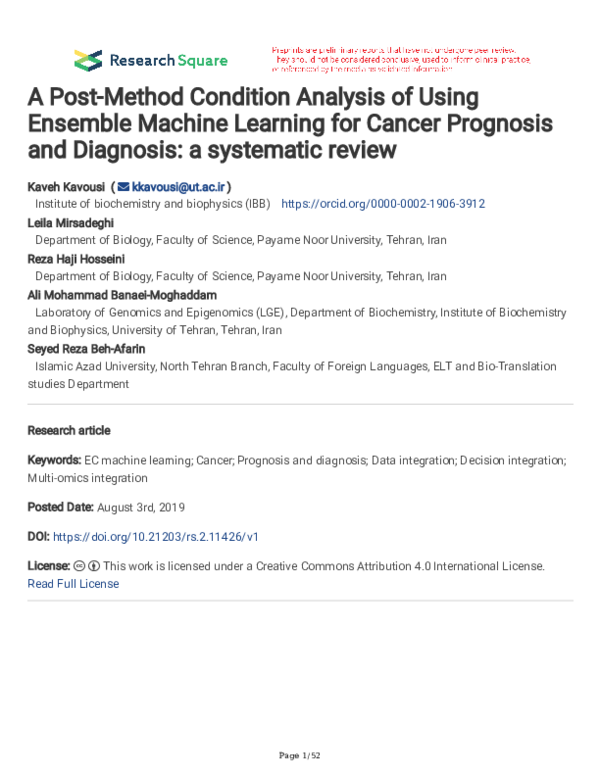 (PDF) A Post-Method Condition Analysis of Using Ensemble Machine ...