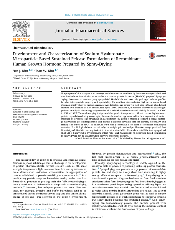 (PDF) Development and Characterization of Sodium Hyaluronate ...