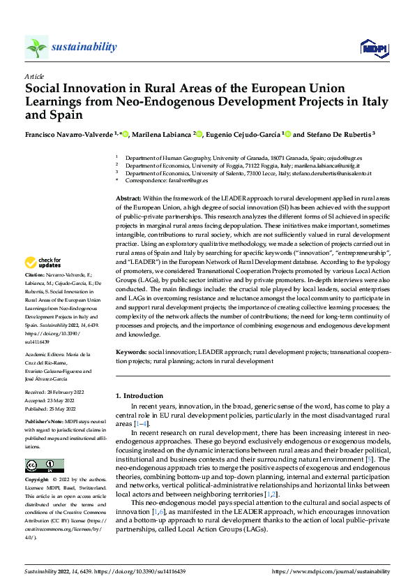(PDF) Social Innovation in Rural Areas of the European Union Learnings ...