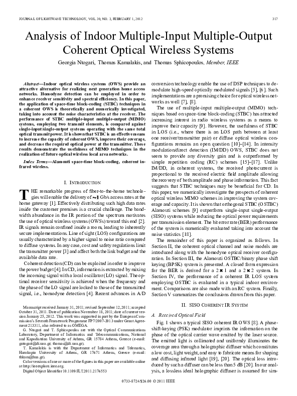 (PDF) Analysis of Indoor Multiple-Input Multiple-Output Coherent ...