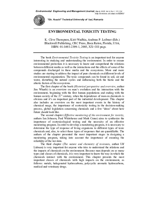 (PDF) Environmental Toxicity Testing