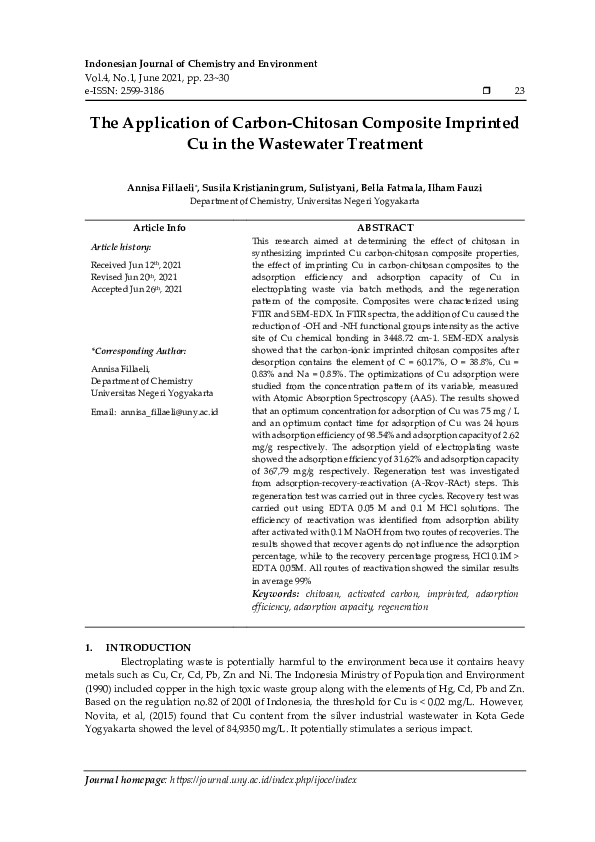 (PDF) The Application of Carbon-Chitosan Composite Imprinted Cu in the ...