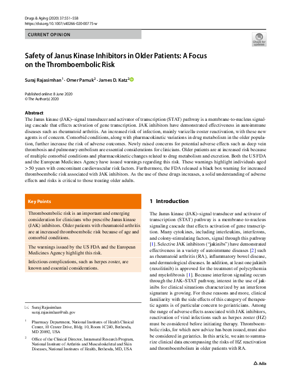 (PDF) Safety of Janus Kinase Inhibitors in Older Patients: A Focus on ...