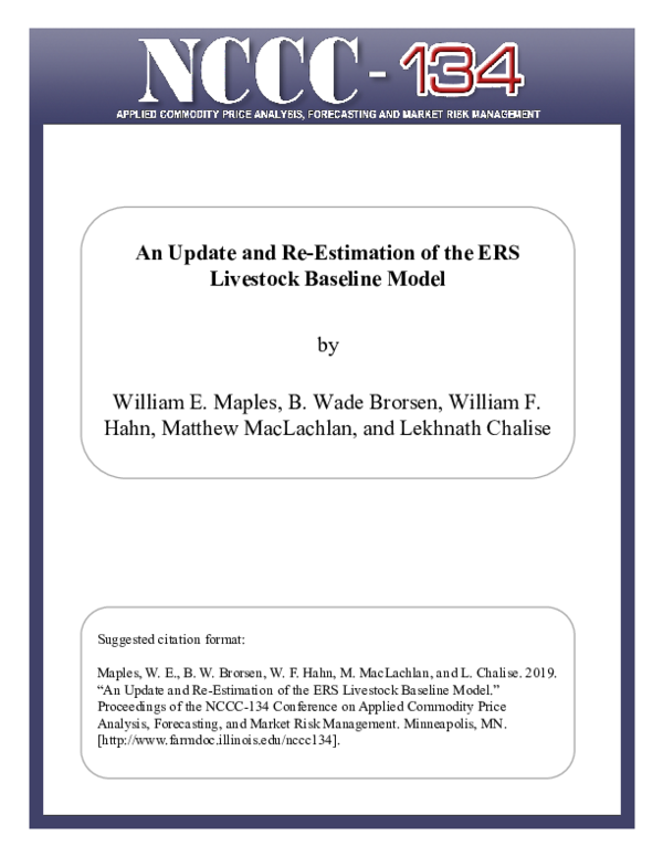 (PDF) An Update and Re-Estimation of the ERS Livestock Baseline Model
