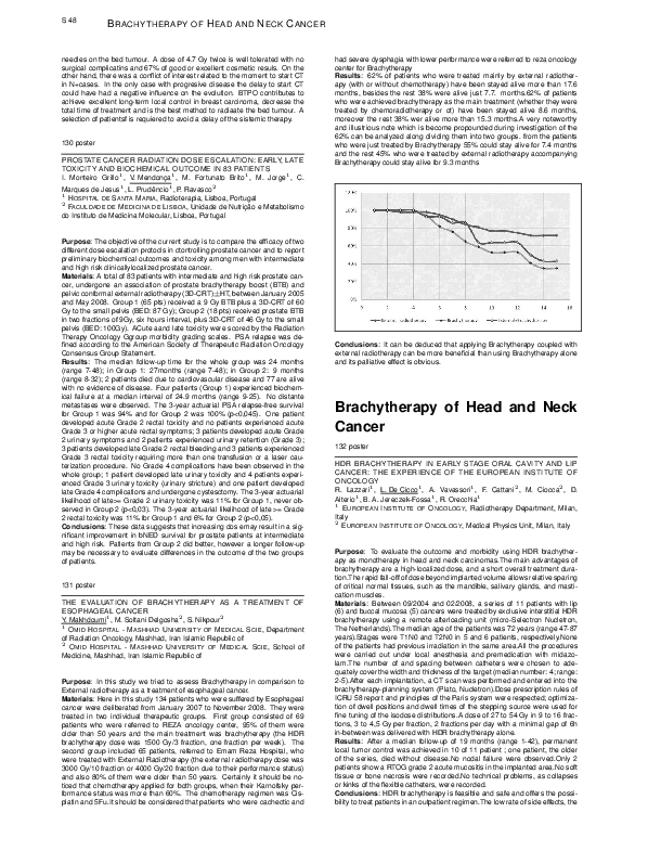 (PDF) 130 poster: Prostate Cancer Radiation Dose Escalation: Early ...