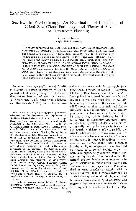 (PDF) Sex bias in psychotherapy: An examination of the effects of ...